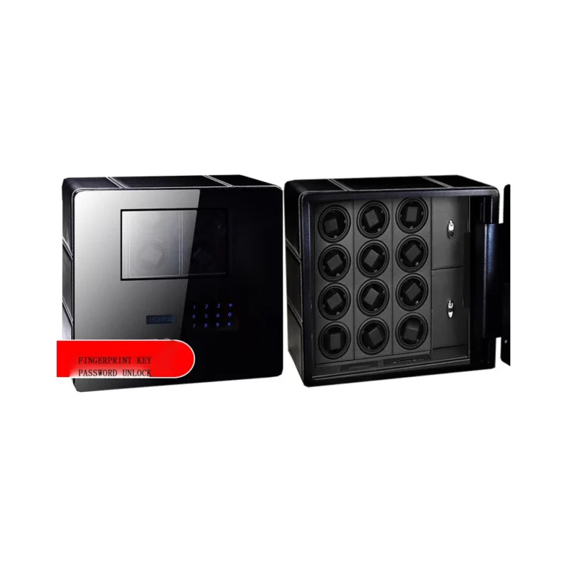 Steel 12-Position Automatic Watch Winder Safe with Explosion-Proof Glass Display - Image 12