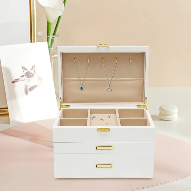 12-Slot Wooden Watch Display Storage Case with Protective Glass Top - Image 6
