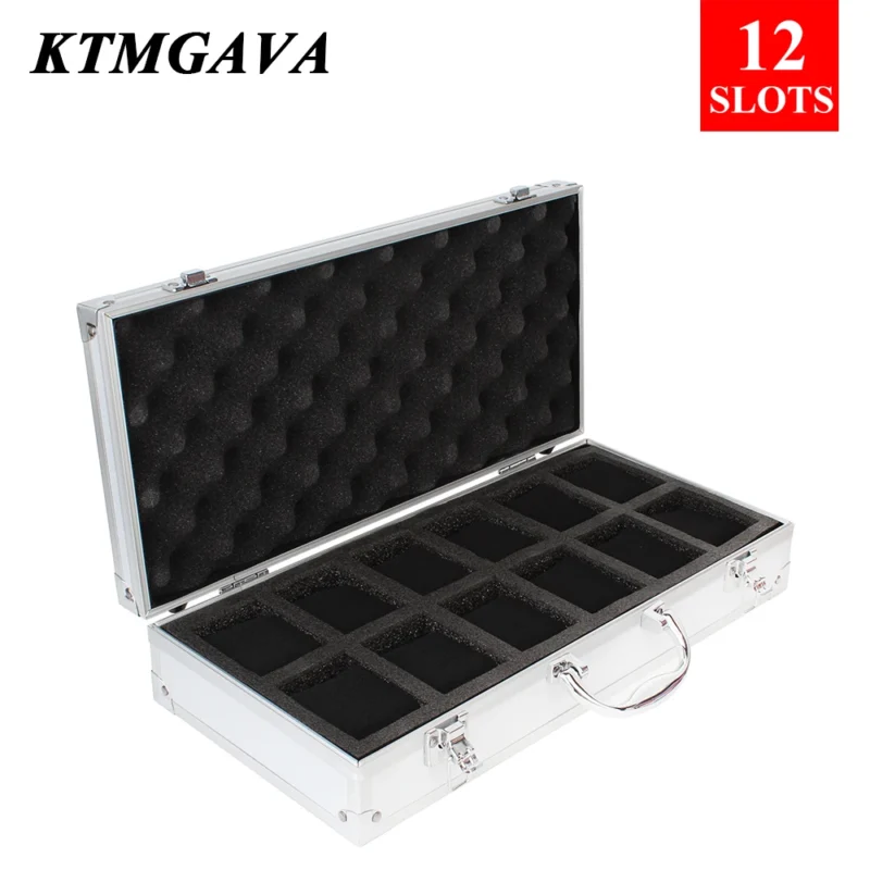 18-Slot Aluminum Watch Storage Display Case with Elegant Black Finish for Collectors - Image 11
