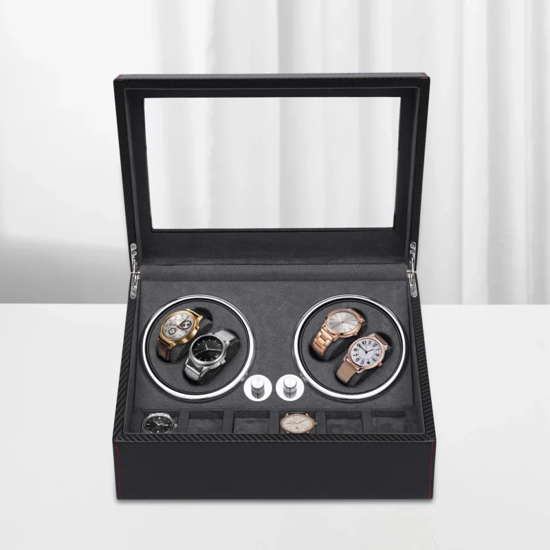 4-Slot Luxury Automatic Watch Winder with Silent Motor and Display Case - Image 6
