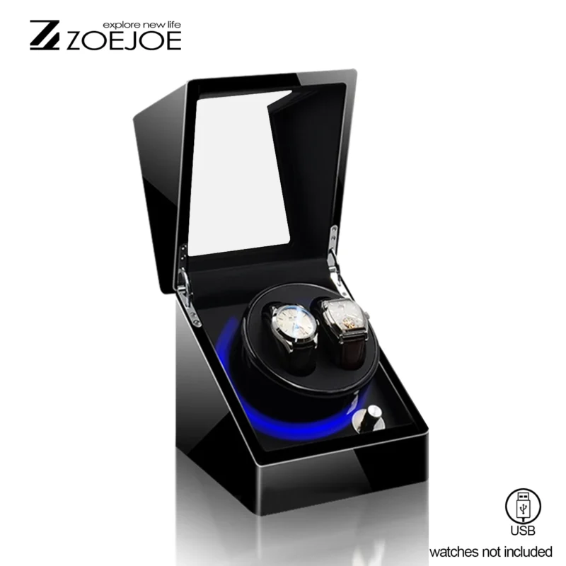 Dual-Slot Automatic Watch Winder Box with Silent Motor for Luxury Timepieces - Image 7