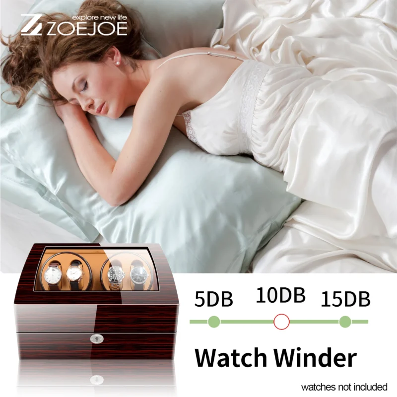 10-Slot Luxury Automatic Watch Winder Box with Silent Motor for Collection Display - Image 3