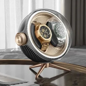 4-Slot Acrylic Automatic Watch Winder with Zero Magnetism and LED Lighting for Luxury Timepieces