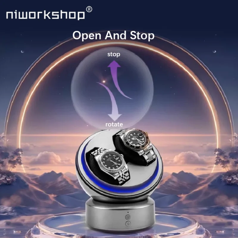 Rechargeable Single Watch Winder with Quiet Motor for Automatic Timepieces - Image 4