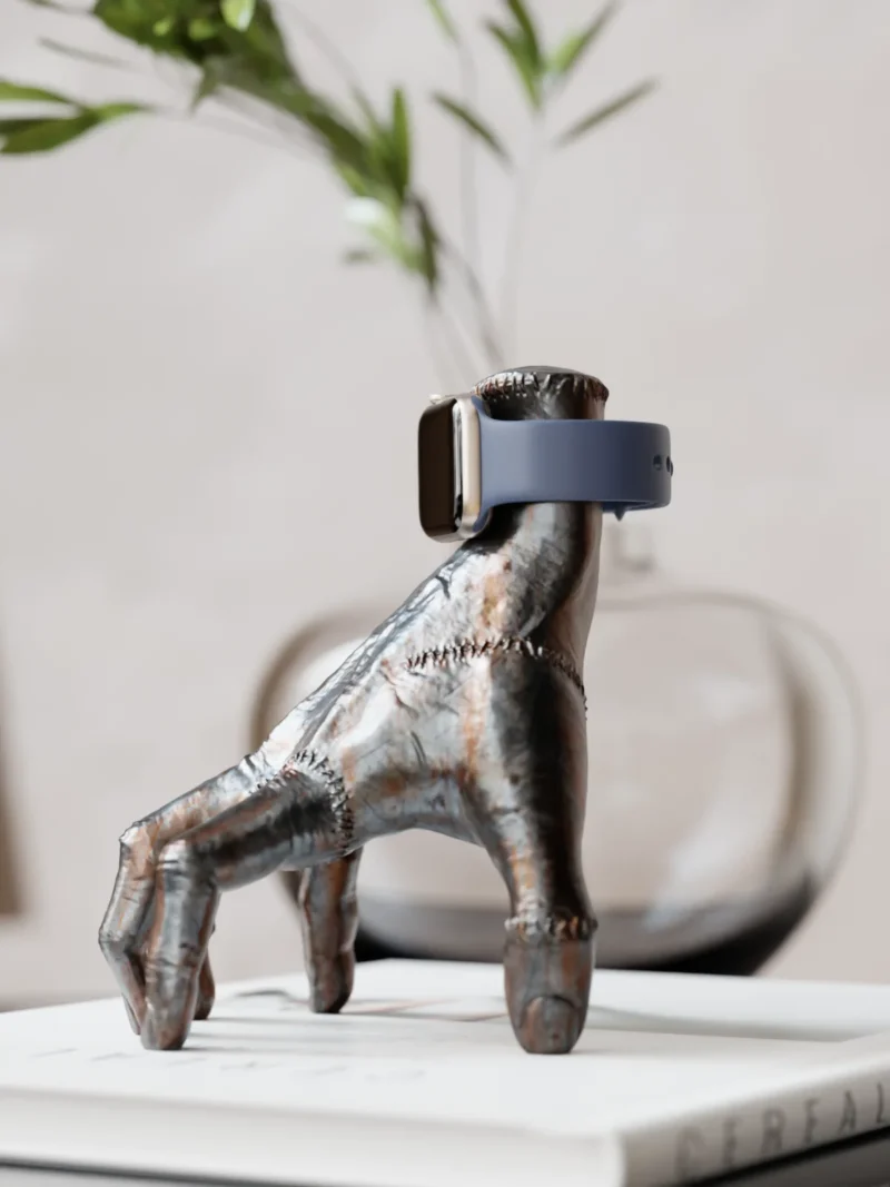 Hand-Shaped Apple Watch Charging Stand with Suction Cup Base for iWatch Series - Image 3