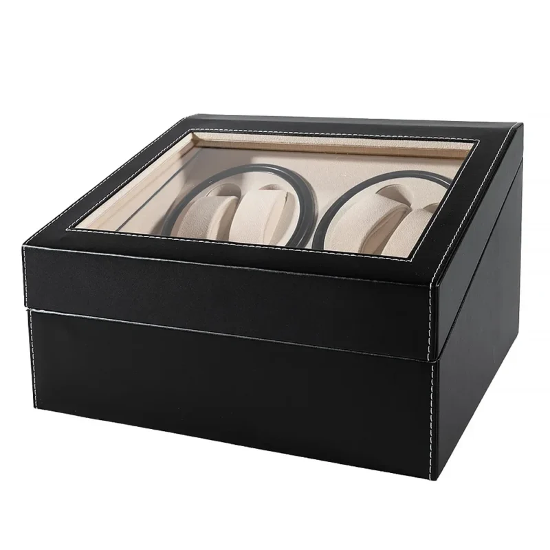 10-Slot Premium PU Leather Watch Winder Box with Dual Display Storage - Image 8
