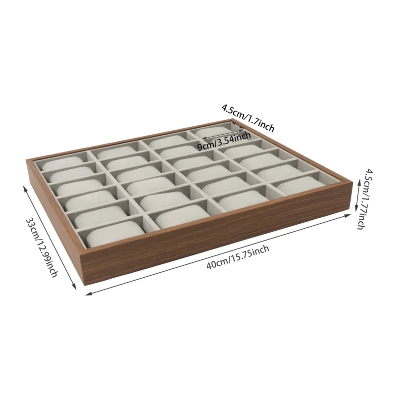 24-Slot Premium Wooden Watch Display Case with Soft Flannel Interior for Collectors - Image 6