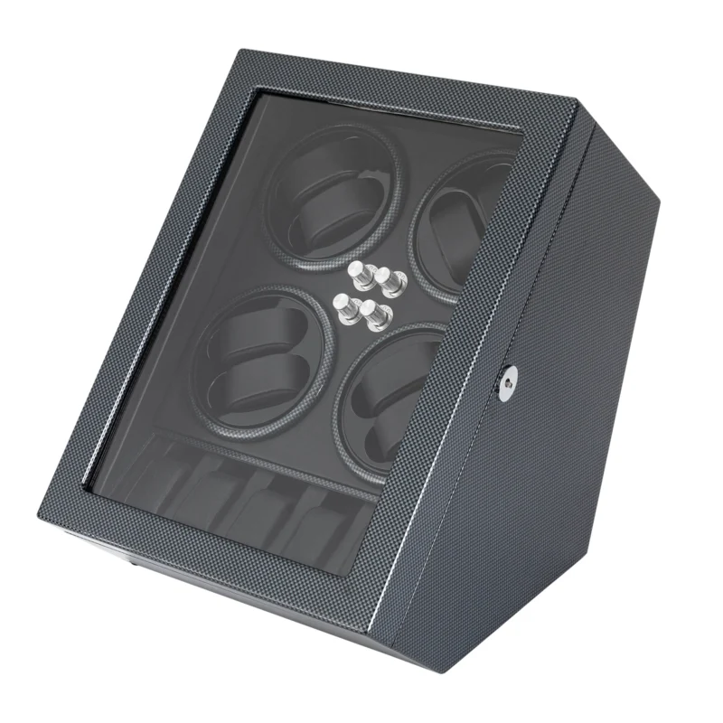 8-Slot Automatic Watch Winder Box with Soft Pillows and LED Illumination - Image 4