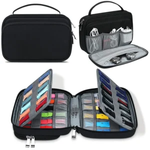 Premium Leather 36-Slot Watch Band Storage Case for Smart Watch Straps with Travel Organization