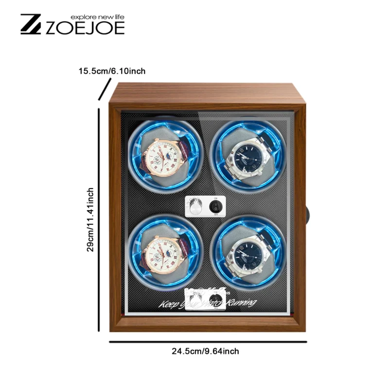 4-Slot Automatic Watch Winder Box with Silent Motor for Luxury Timepieces - Image 2