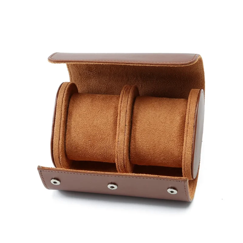 Luxury Leather 3-Slot Watch Travel Roll with Protective Interior for Collector's Timepieces - Image 7