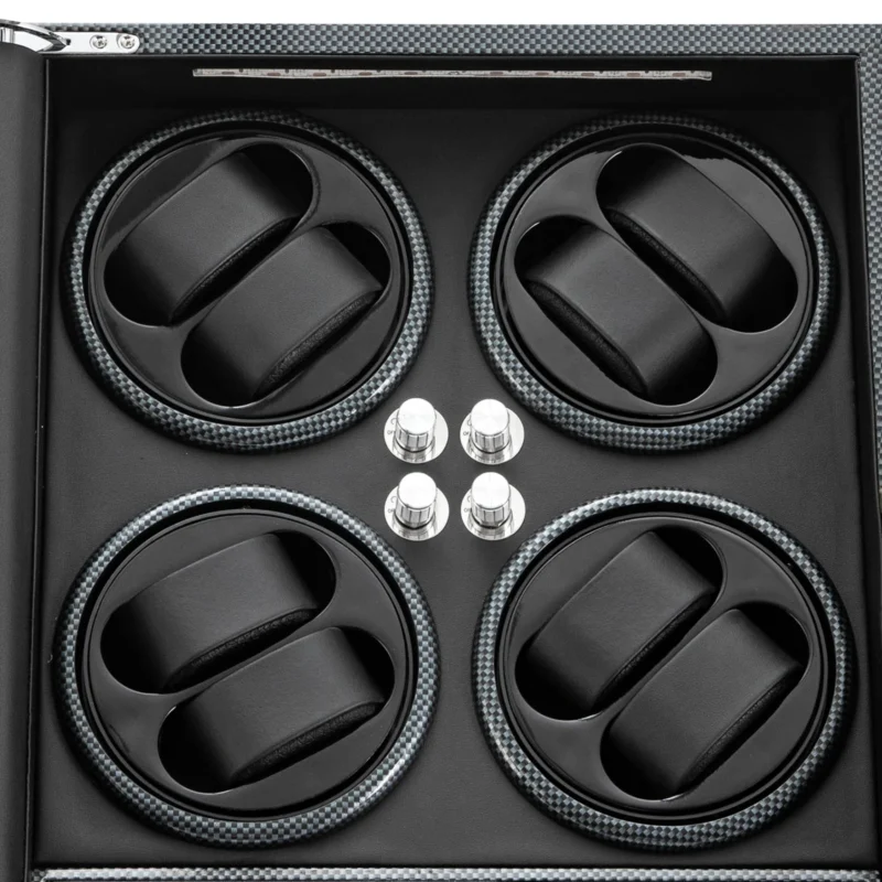 8-Slot Automatic Watch Winder Box with Soft Pillows and LED Illumination - Image 6