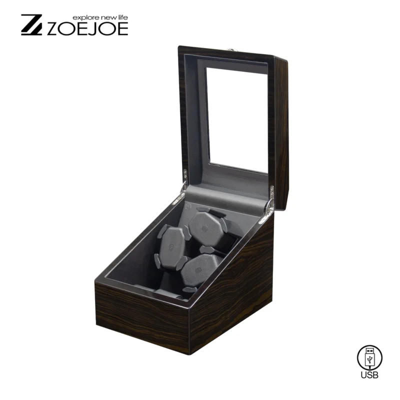 Single-Slot Automatic Watch Winder with LED Lighting and USB Power for Luxury Timepieces - Image 8