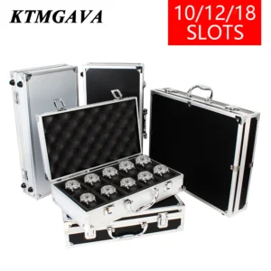 18-Slot Aluminum Watch Storage Display Case with Elegant Black Finish for Collectors