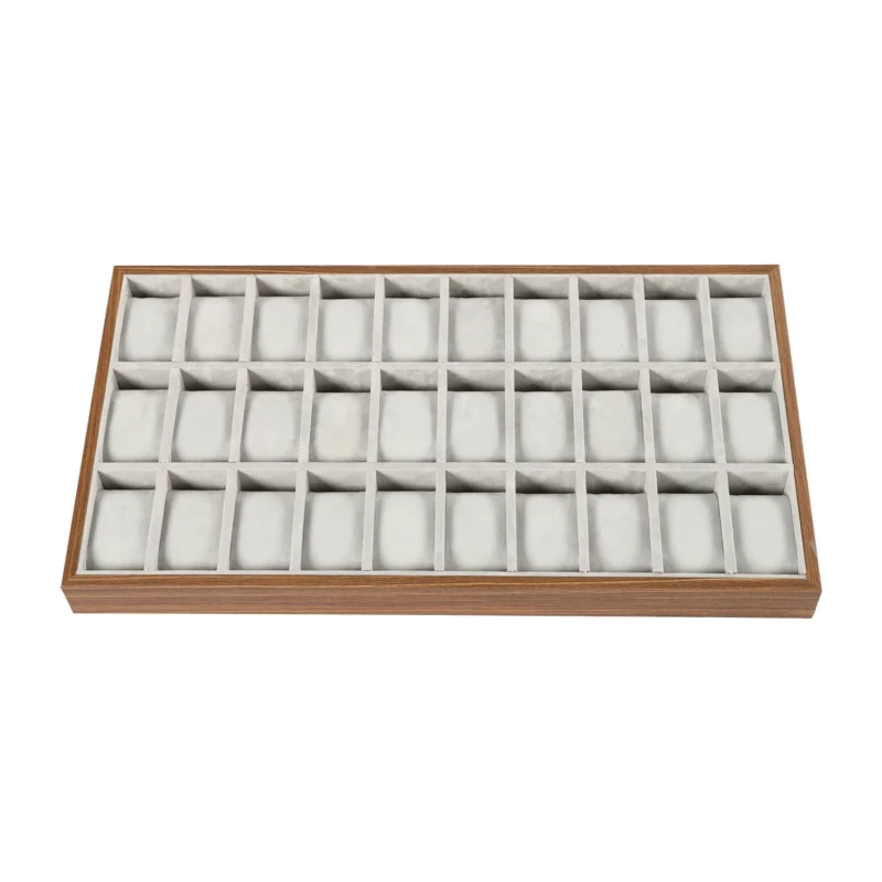 30-Slot Wooden Watch Display Case with Multi-Compartment Storage for Collectors - Image 3
