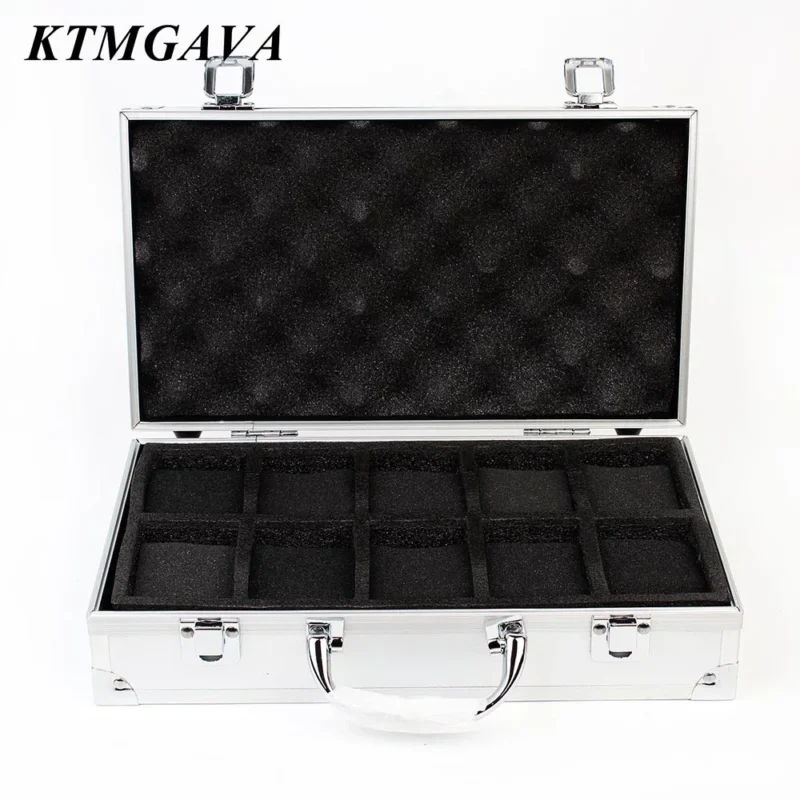 18-Slot Aluminum Watch Storage Display Case with Elegant Black Finish for Collectors - Image 12