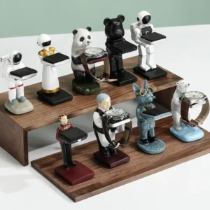 Astronaut Watch Stand Display Holder for Apple & Mechanical Timepieces with Storage Tray
