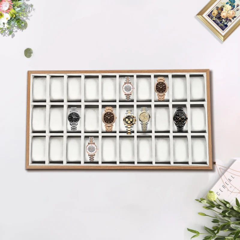 30-Compartment Luxury Watch Storage Box with Display Case for Collectors - Image 2