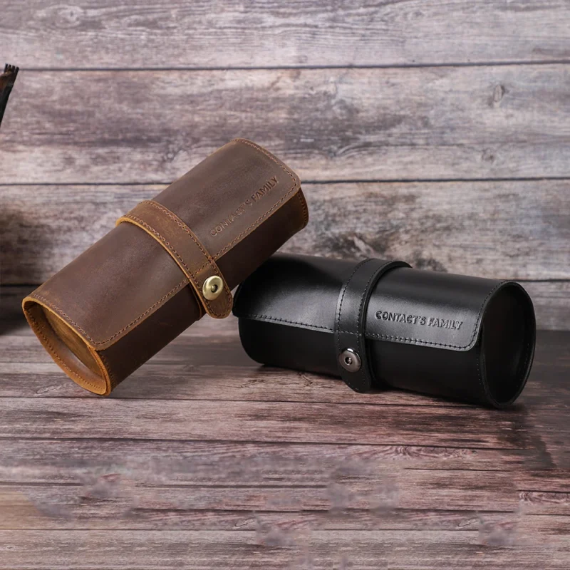 Premium Leather 3-Slot Watch Roll Travel Case with Secure Buckle Closure - Image 5