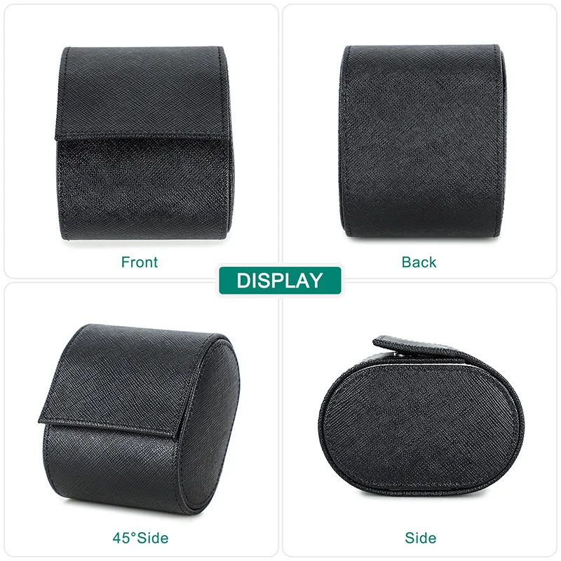 Premium leather single watch travel case providing protection for luxury timepieces on the go