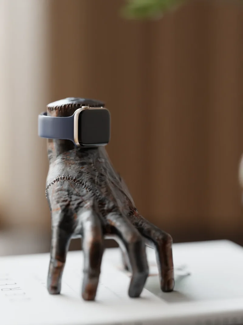 Hand-Shaped Apple Watch Charging Stand with Suction Cup Base for iWatch Series - Image 4
