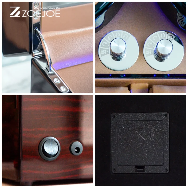 10-Slot Luxury Automatic Watch Winder Box with Silent Motor for Collection Display - Image 5