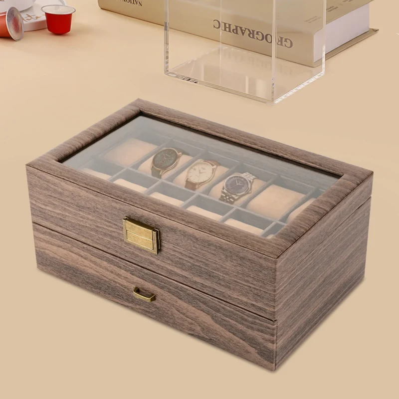 Two-Layer 24-Slot Watch Display Case with Visualization Window for Collectors - Image 6