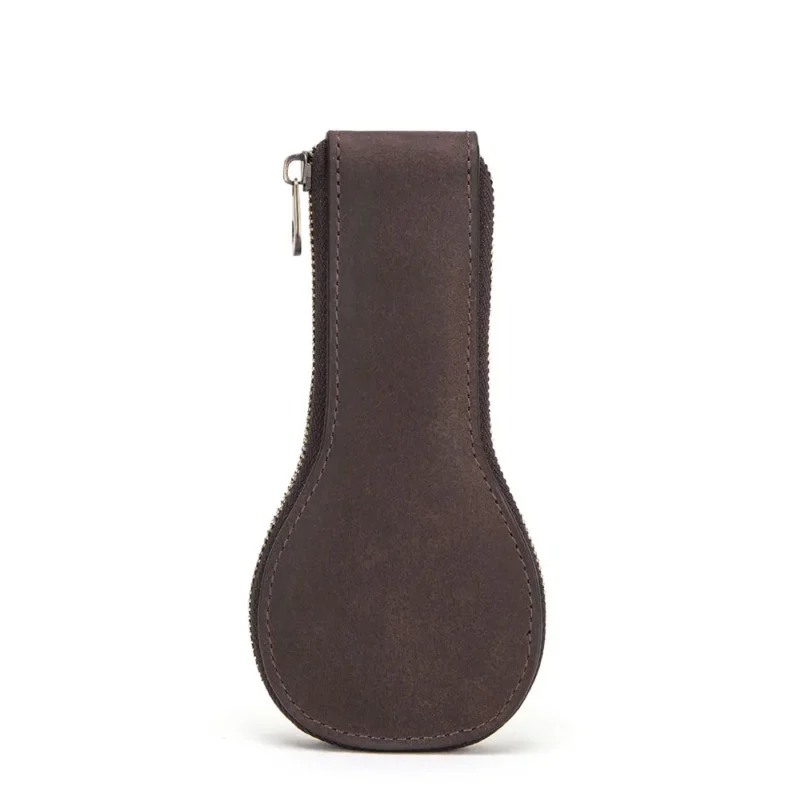 Vintage Leather 2-Watch Travel Roll Case with Zipper Closure and Velvet Interior - Image 7
