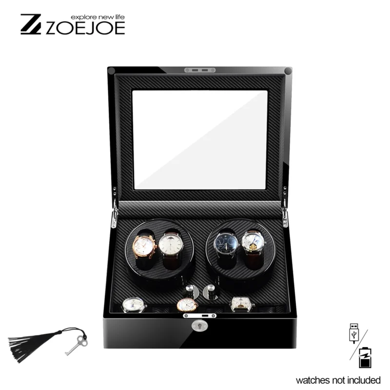 10-Slot Luxury Automatic Watch Winder Box with Silent Motor for Collection Display - Image 10
