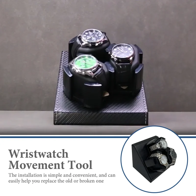 3-Slot Automatic Watch Winder with Dual Rotation Modes and Memory Foam Protection - Image 4