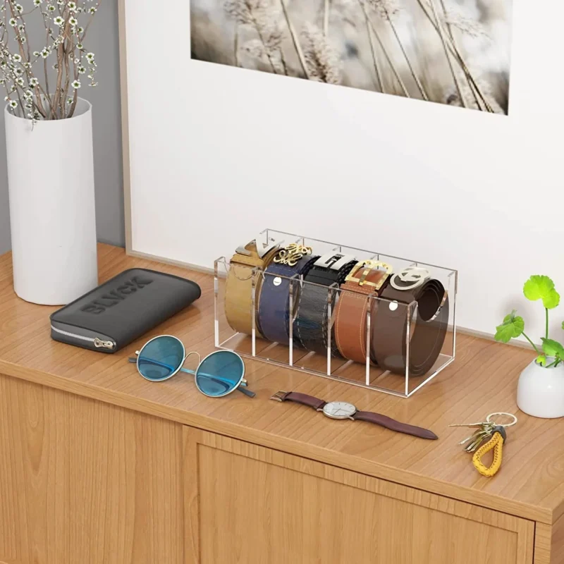5-8 Grid Transparent Acrylic Display Case for Watches, Belts and Jewelry with Modern Design - Image 2
