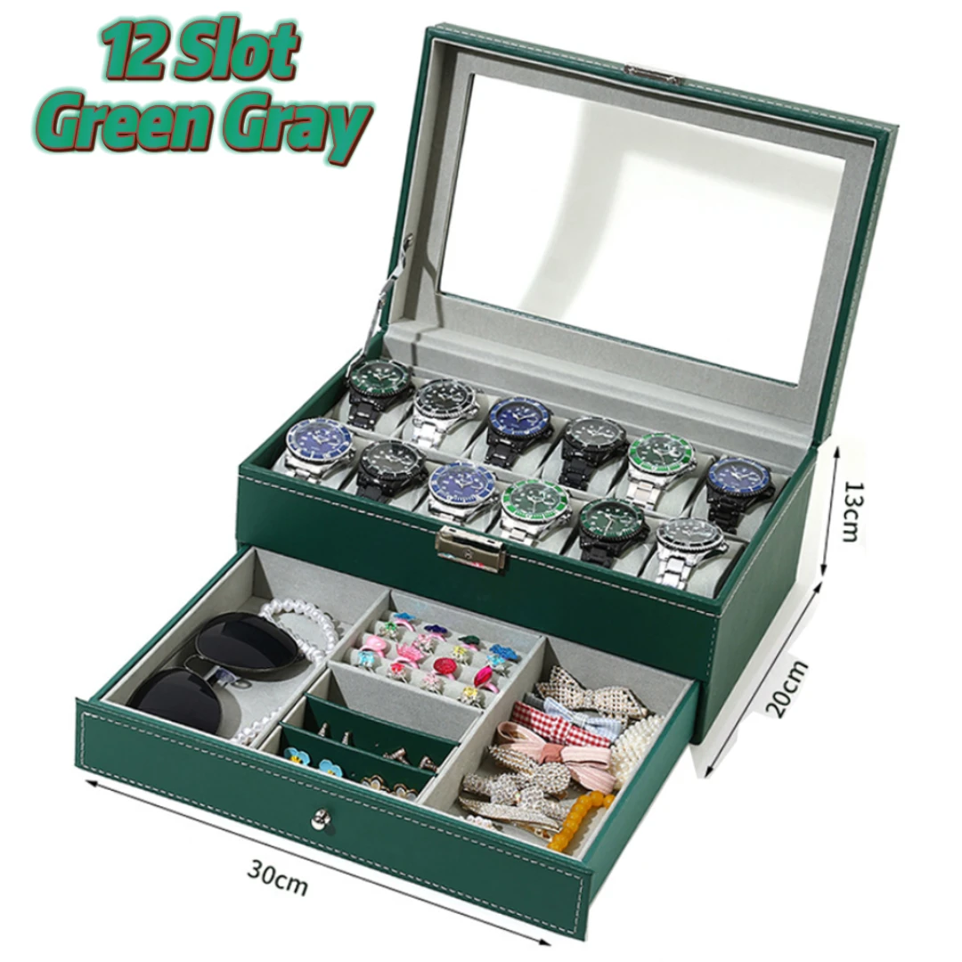 Two-tier drawer system with specialized compartments for watch protection