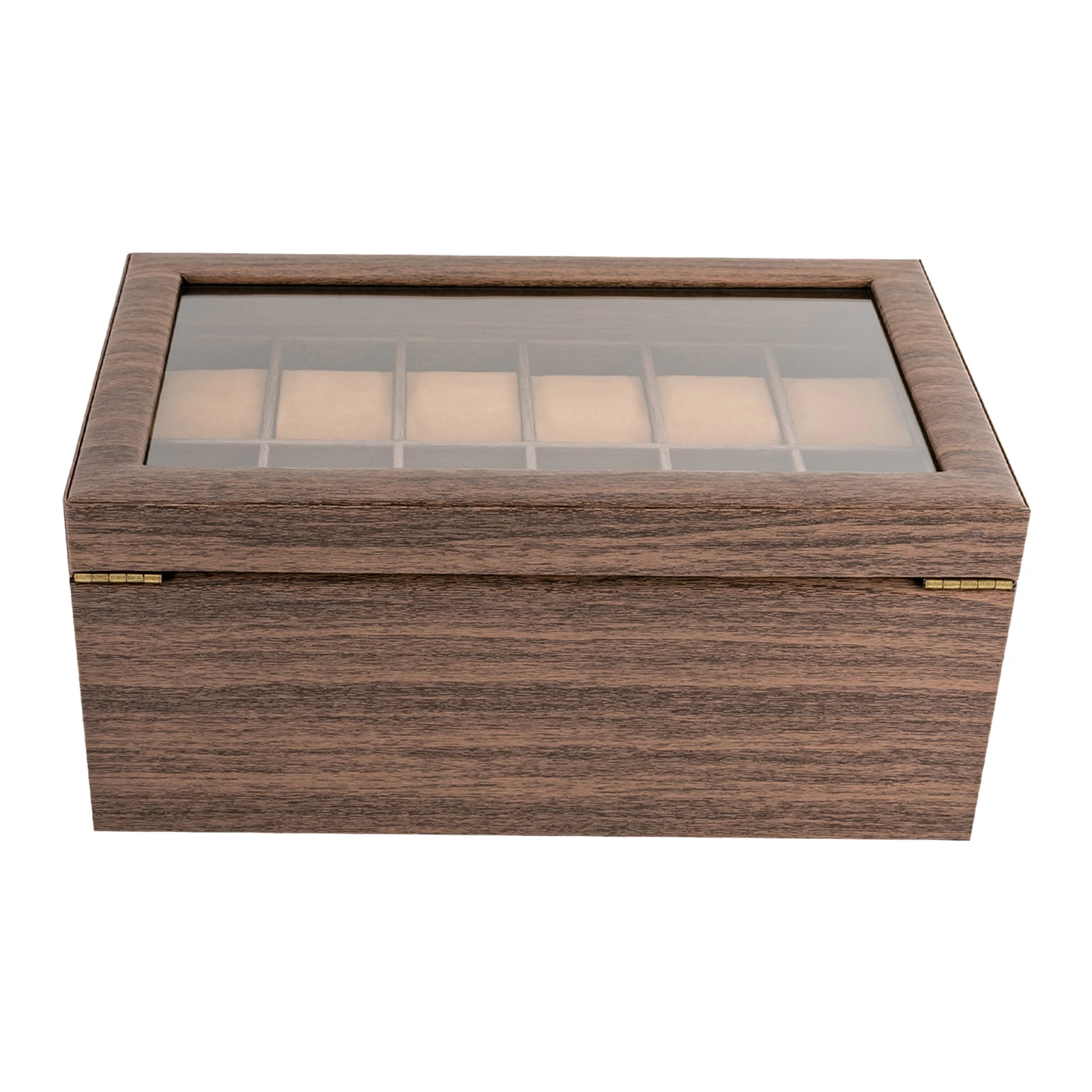 Luxury watch display case with multiple compartments for safe storage