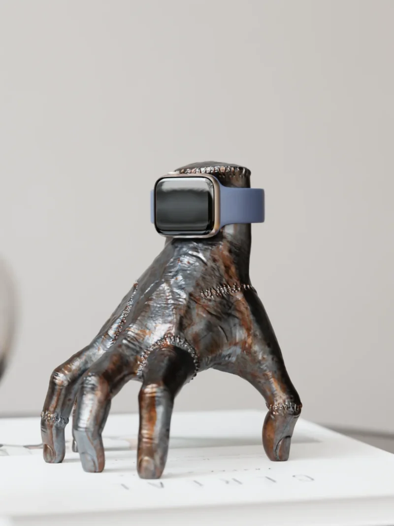 Hand-Shaped Apple Watch Charging Stand with Suction Cup Base for iWatch Series - Image 2