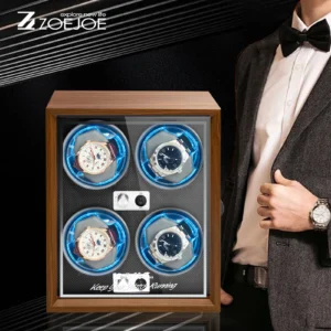 4-Slot Automatic Watch Winder Box with Silent Motor for Luxury Timepieces