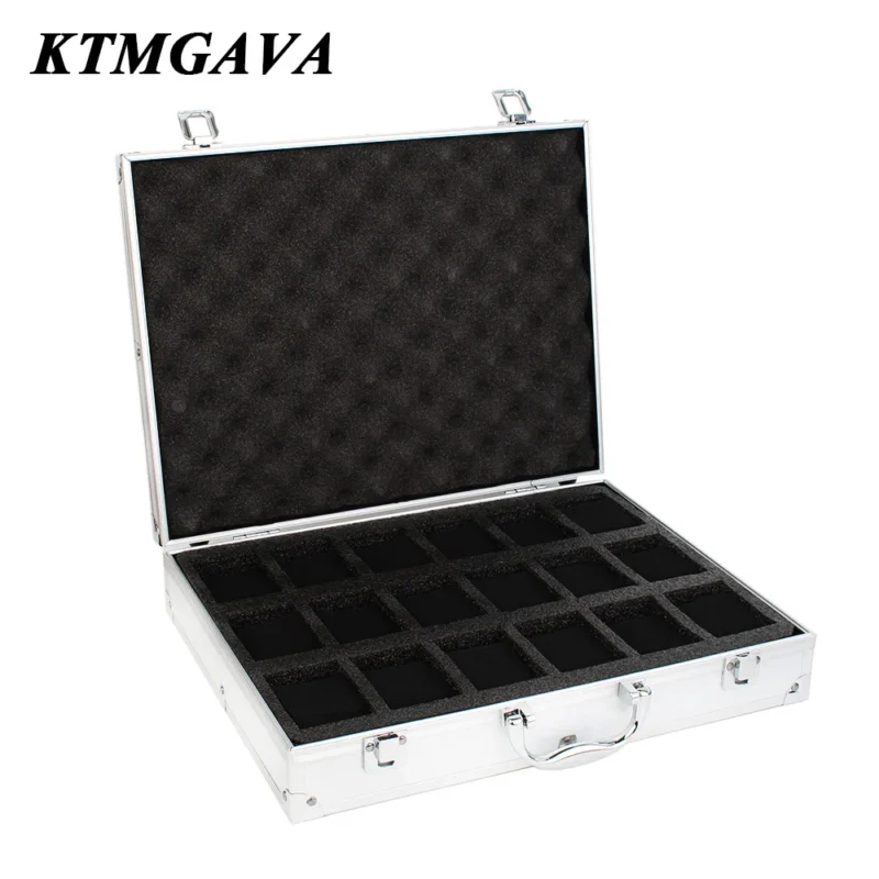 18-Slot Aluminum Watch Storage Display Case with Elegant Black Finish for Collectors - Image 9